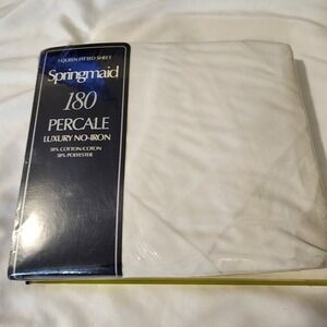 Vintage White Springmaid Fitted Sheet Style 009 Double‎ Mattress 54" X 76" NEW